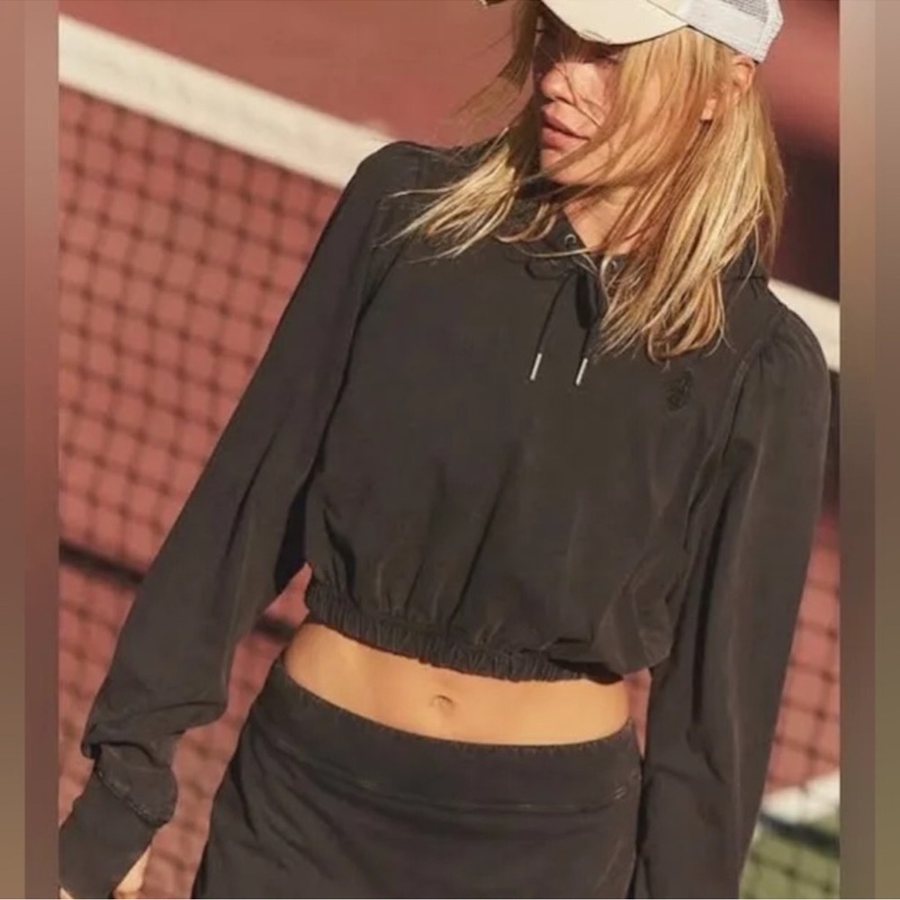 FP Movement by Free People Black Cropped Hoodie Skort Set